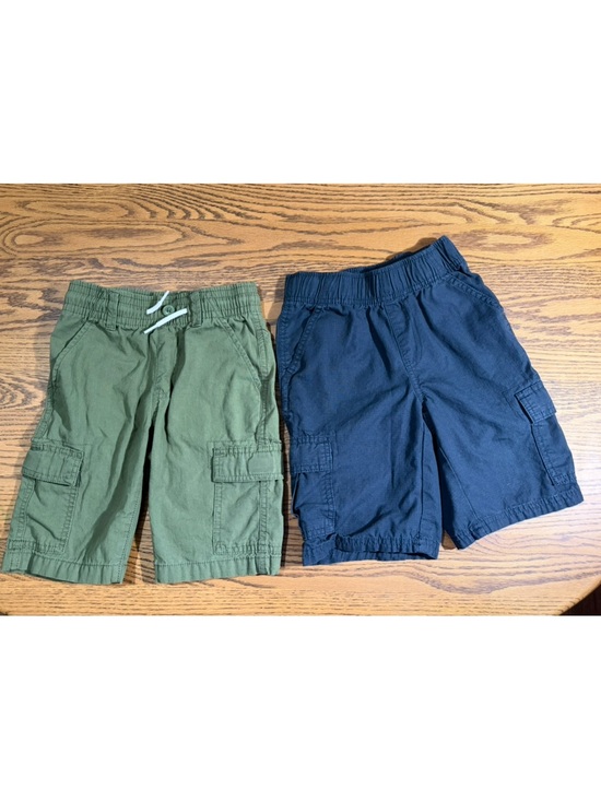 The Children's Place Other - The Children's Place Olive Green & Navy Cargo Shorts Set